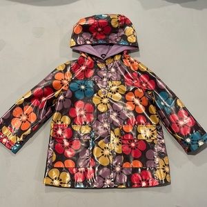 Carter’s hooded, lightly lined floral raincoat, Sz M (5/6)